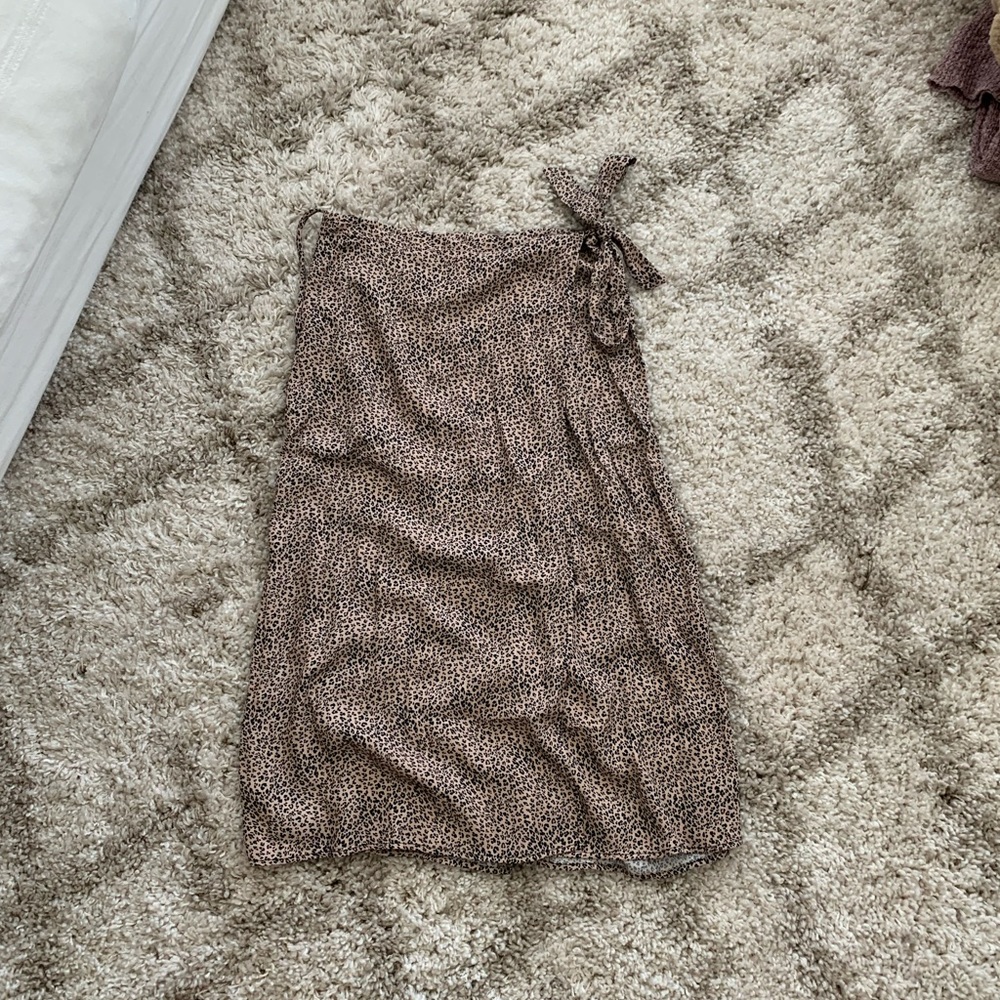 Cheetah Wrap Midi Skirt